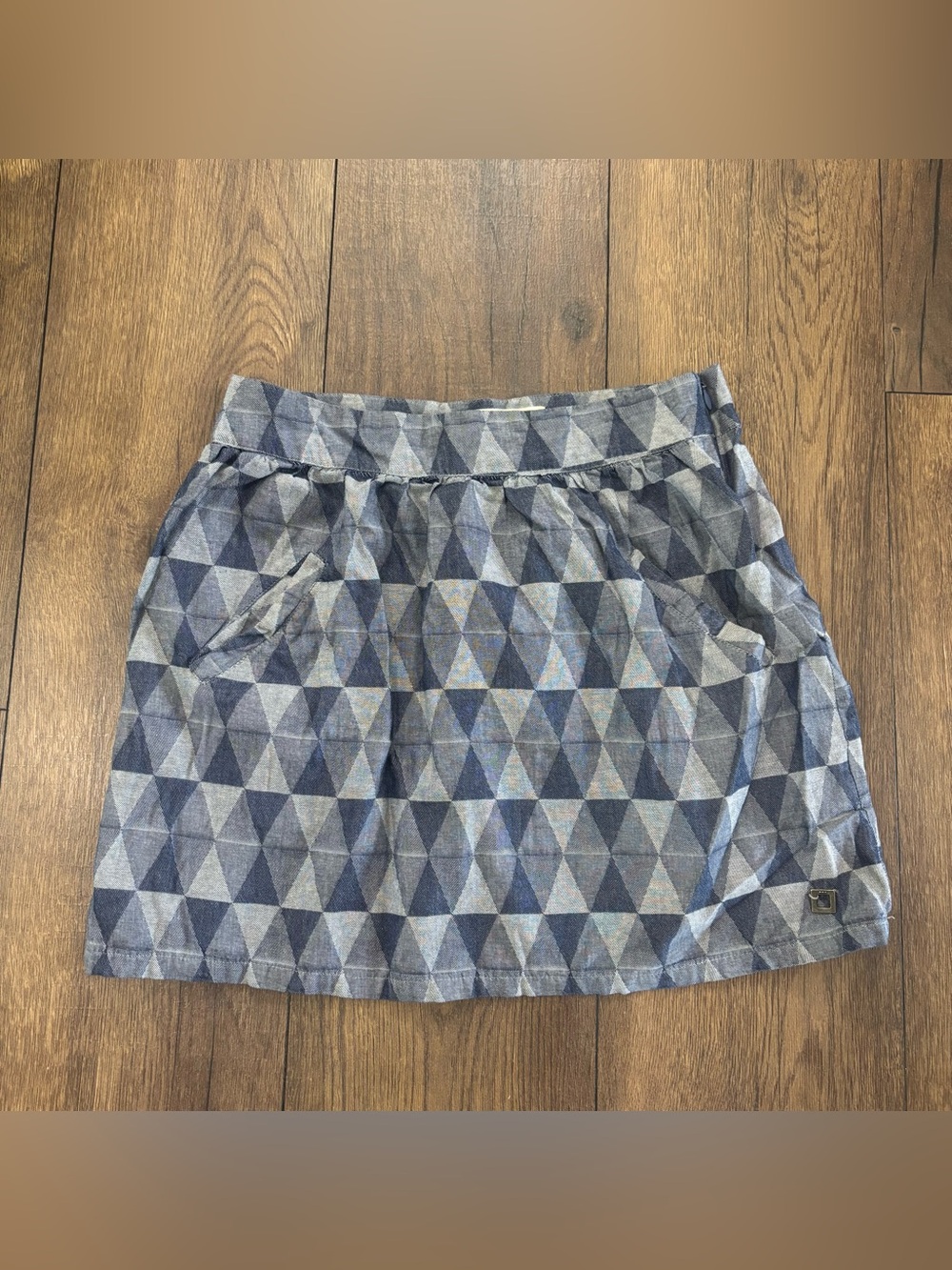 Skunkfunk Blue Geometric Print Mini Skirt, Size 1